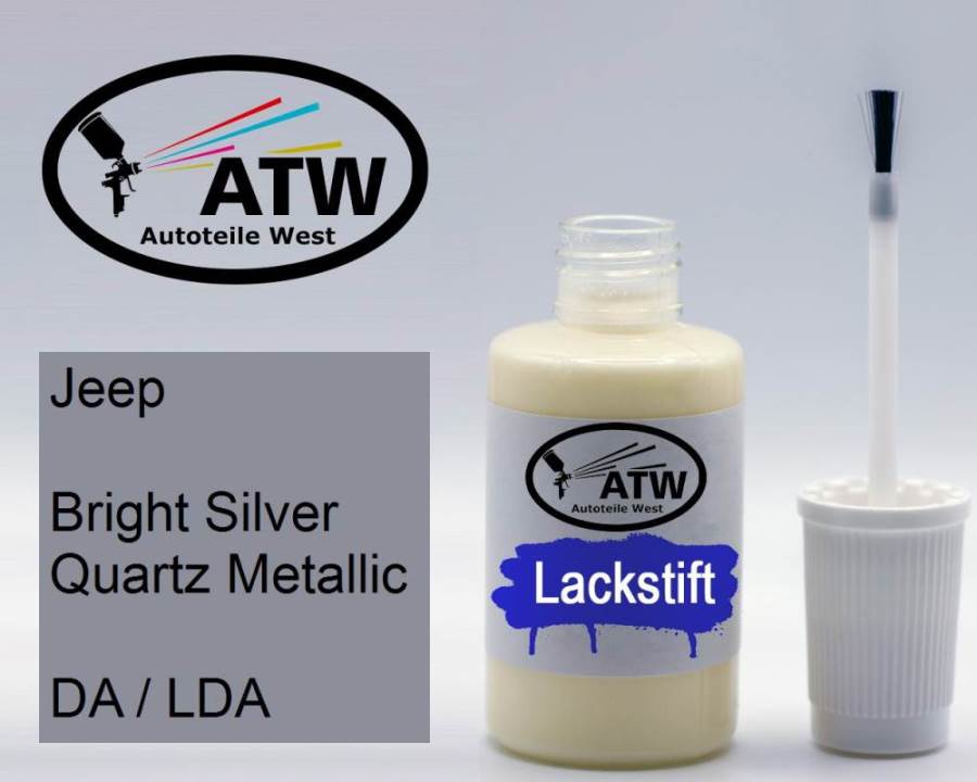 Jeep, Bright Silver Quartz Metallic, DA / LDA: 20ml Lackstift, von ATW Autoteile West.